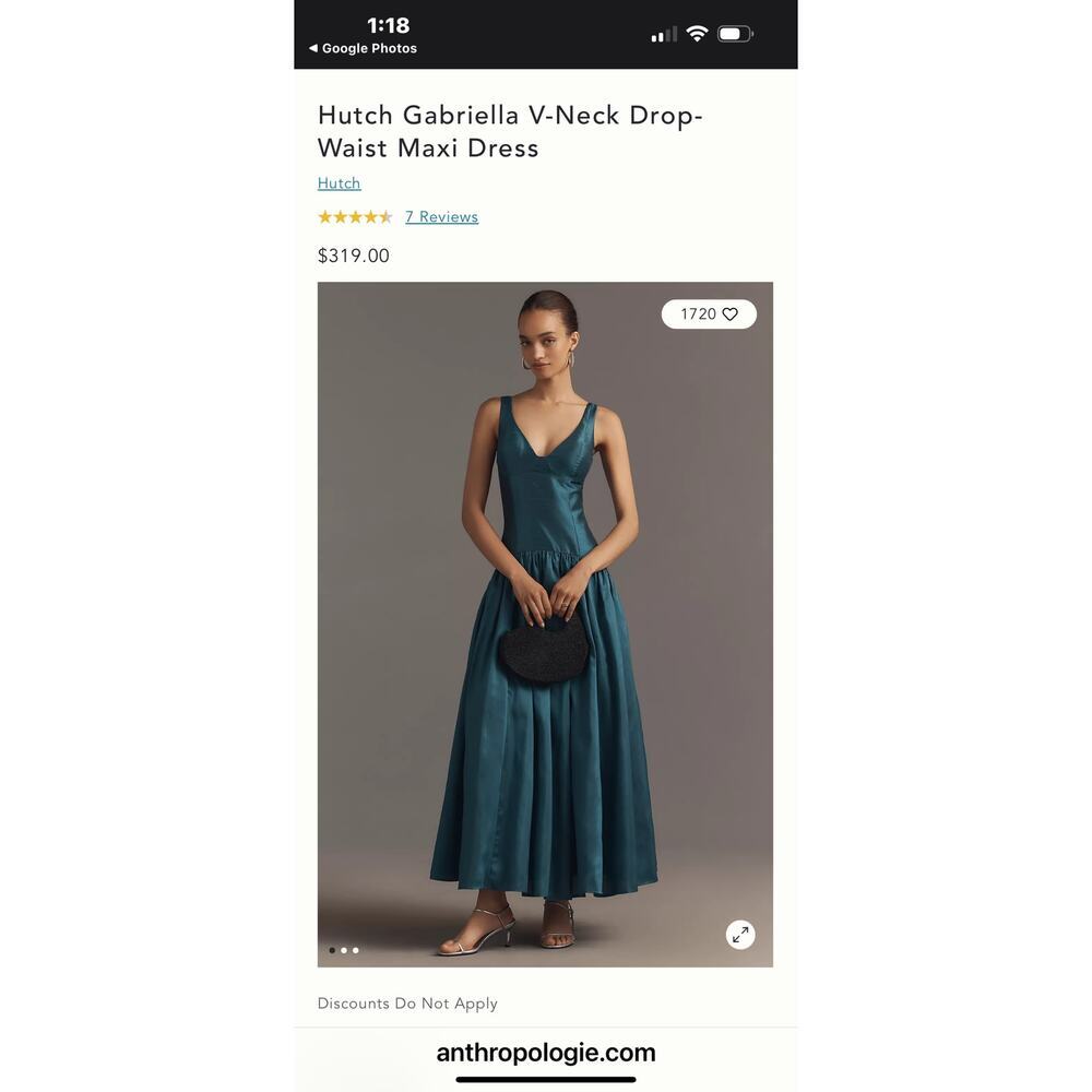Hutch Women's Gabriella V-Neck Drop Waist Maxi Dress Sleeveless Size 8 NWOT - Picture 4 of 12